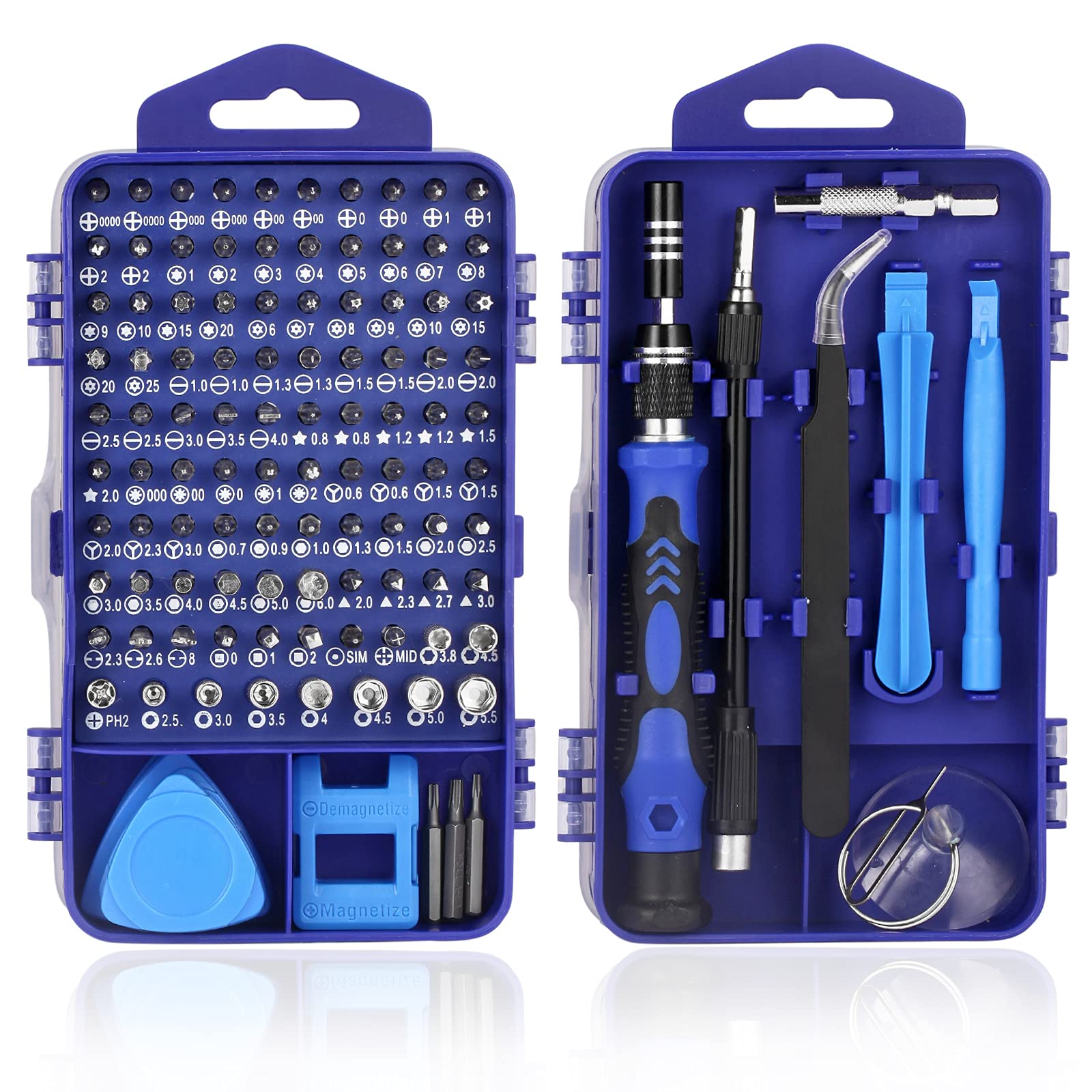 Computer Repair Kit, 122 in 1 Muti-Function Screwdriver Kit, Precision Screwdriver Set, Small Impact Screw Driver Set with Case for Computer, Laptop, PC, for iPhone, Watch, Ps4 DIY Hand Tools -Blue