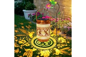 YULLOYELLO Hummingbird Solar Lanterns Outdoor Waterproof with Shepherd Hook, Birthday Gifts for Christmas Women Mom Grandma, Metal Solar Hanging Lights Garden Decor for Outside Yard Patio Pathway Porch