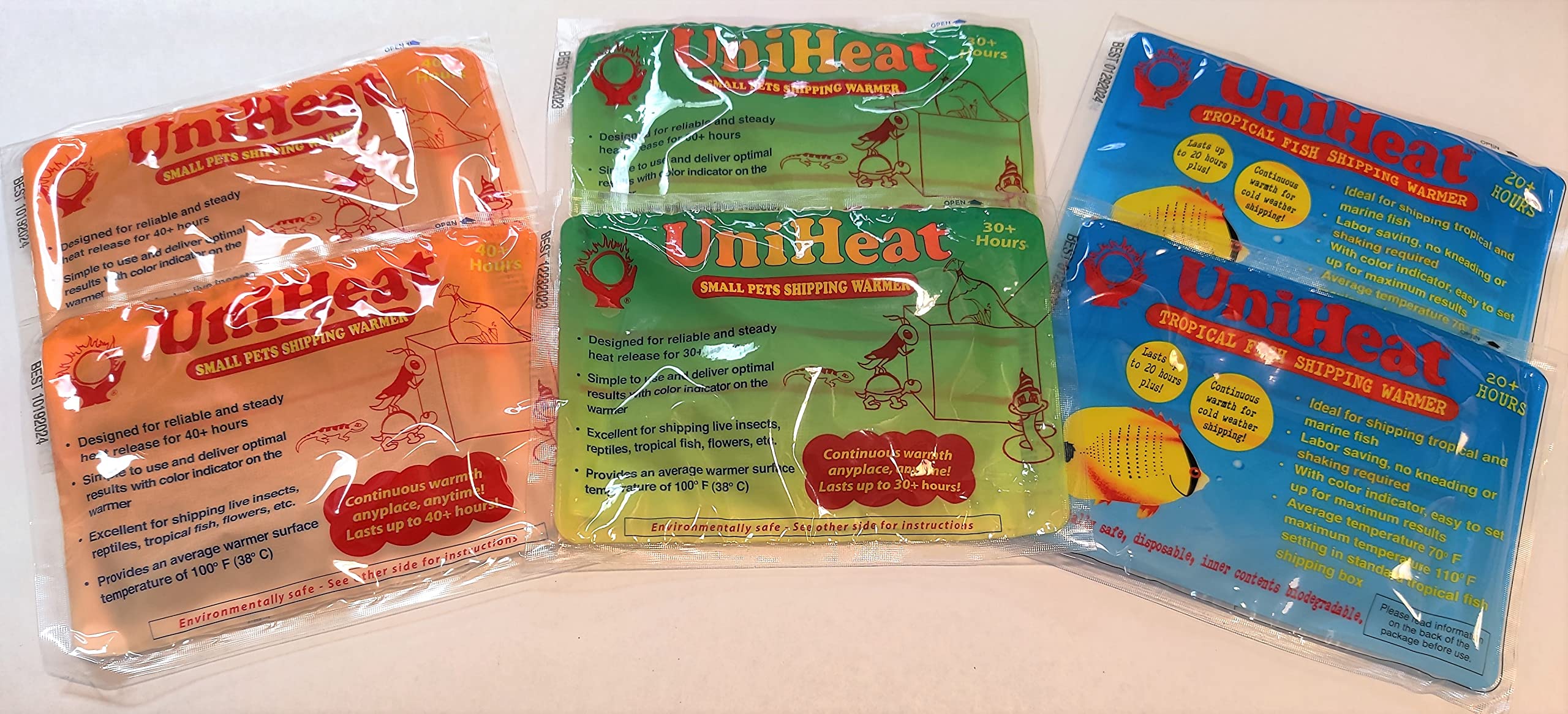 Photo 1 of Uniheat Shipping Warmers, Three Pairs of Heat Packs: Two 40hr, Two 30hr, & Two 20hr Heat Packs - 6 Total Packs