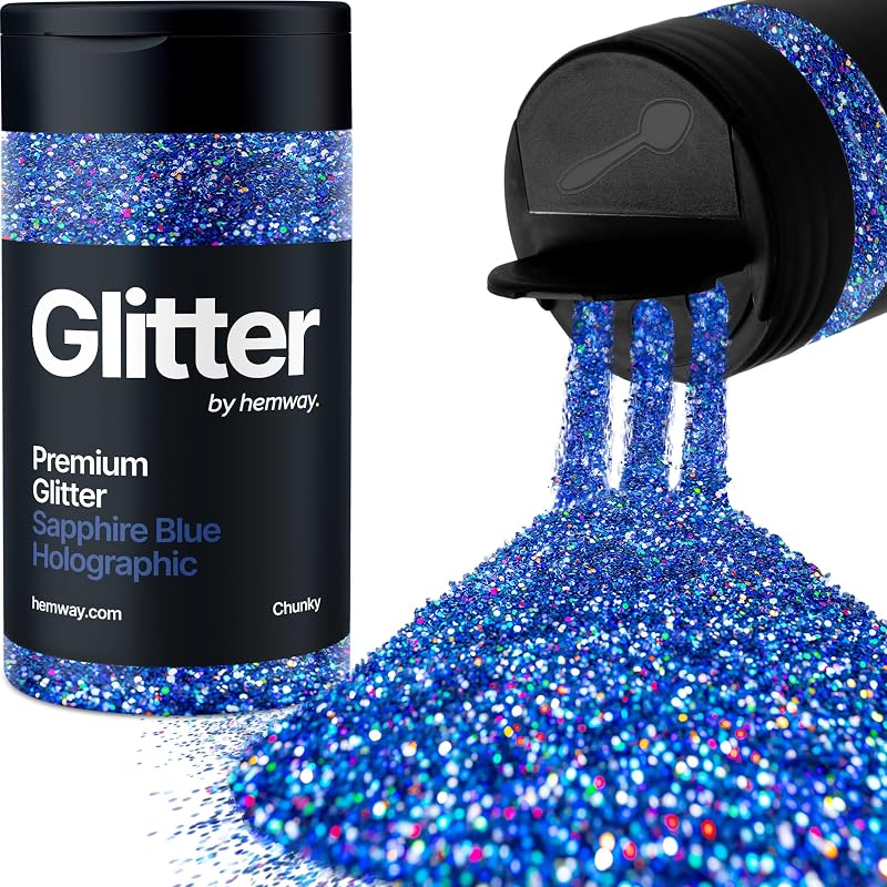 Hemway Holographic Sapphire Blue Glitter Shaker 130g Chunky Resin Epoxy