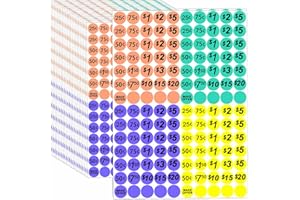 ZACOOL Garage Sale Price Stickers, 3500 PCS 3/4 Inch Yard Sale Price Stickers for Sales, Flea Markets, County Fairs & Retail Use, Pricemarker Labels, 4 Colours Round Price Tags