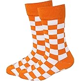 Tennessee Checkerboard Orange & White Kids Socks | TN Apparel | Vols Socks | Gift for TN Volunteer Alumni & Fans