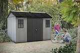 Keter Oakland 11ft x 7.5ft Garden Shed Graphite Durable Resin Outdoor Storage view 8