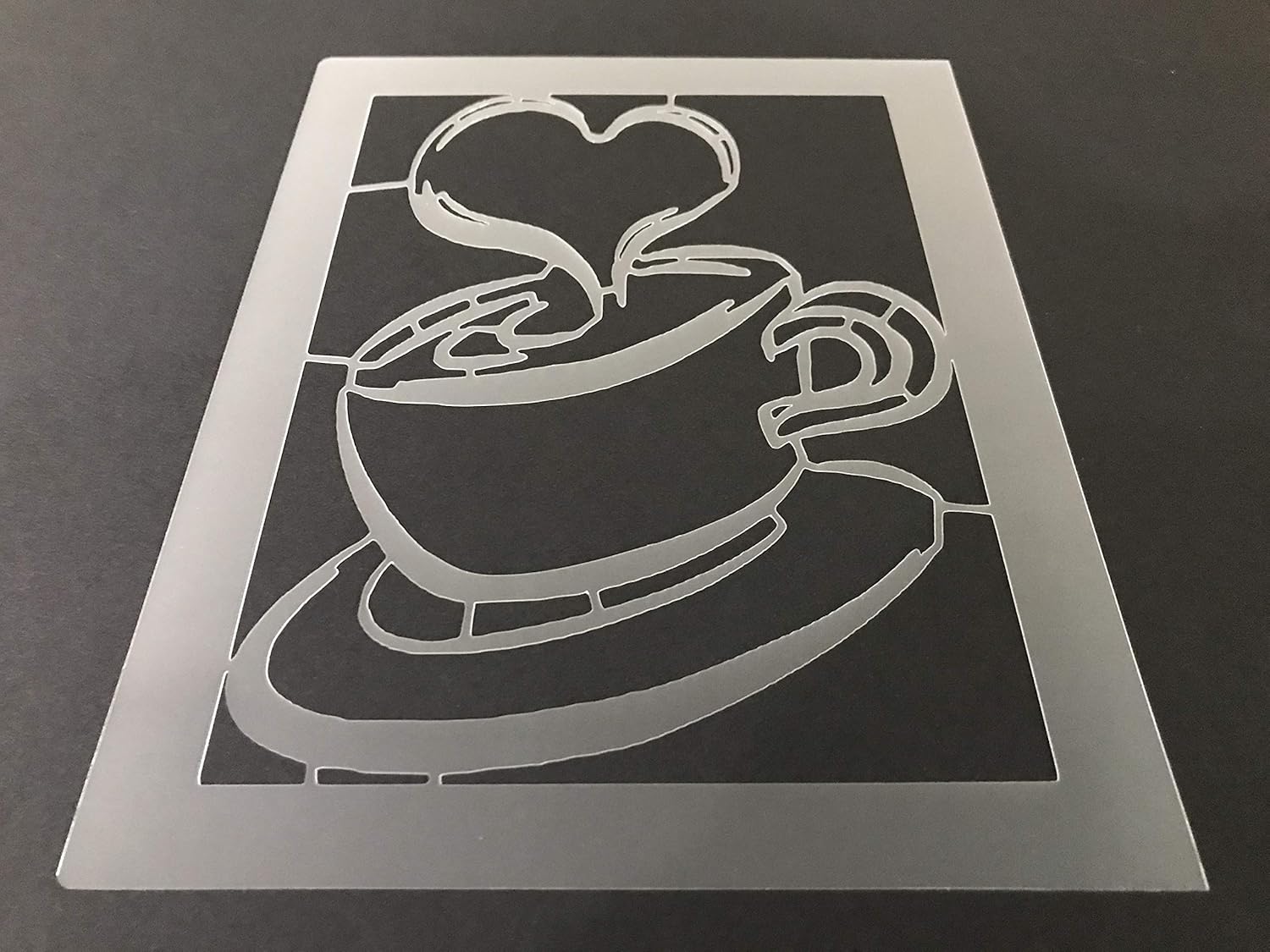 Coffee Stencil 7 Reusable 10 mil Thick 8in x 10.5in sheet