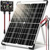 SOLPERK 30W12V Solar Battery Charger Battery Maintainer + MPPT Controller | Solar Panel Kit Waterproof TrickleSolar Battey Charger for Car RV Boat Motorcycle Adjustable Mount Bracket 30W Solar Panel