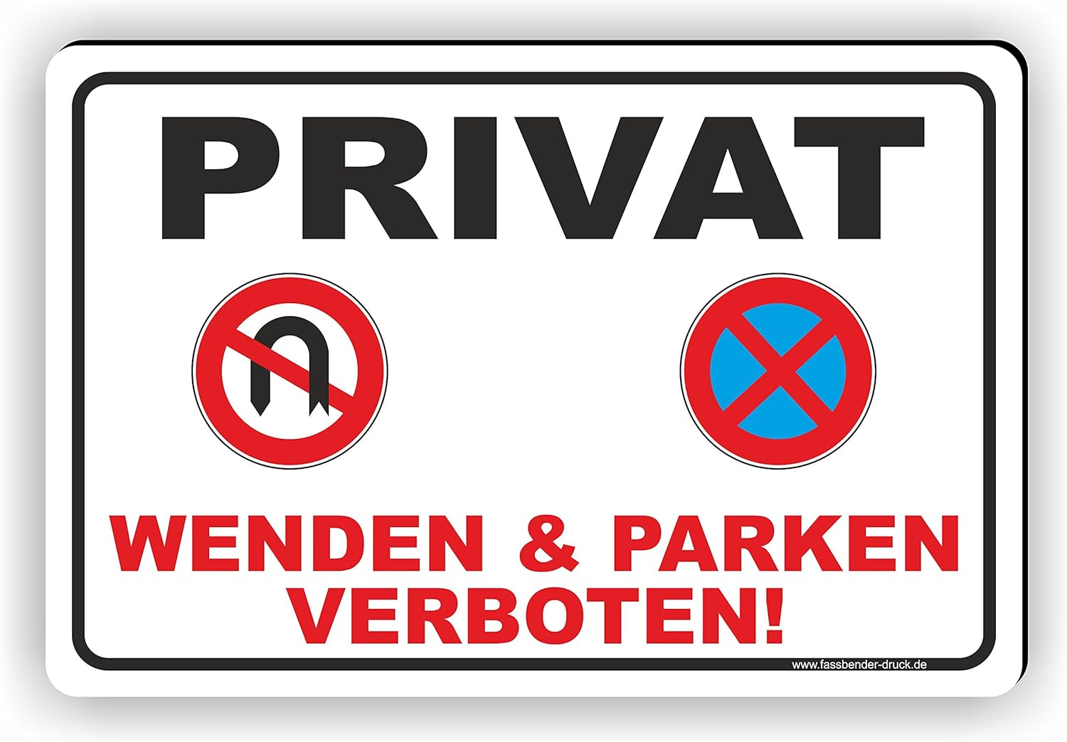 Fassbender-Druck SCHILDER PRIVAT - WENDEN UND PARKEN ...