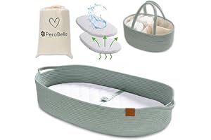 Baby Changing Basket for Baby Dresser, Moses Basket for Babies, Cotton Rope Diaper Changing Basket, Unisex Baby Moses Basket,