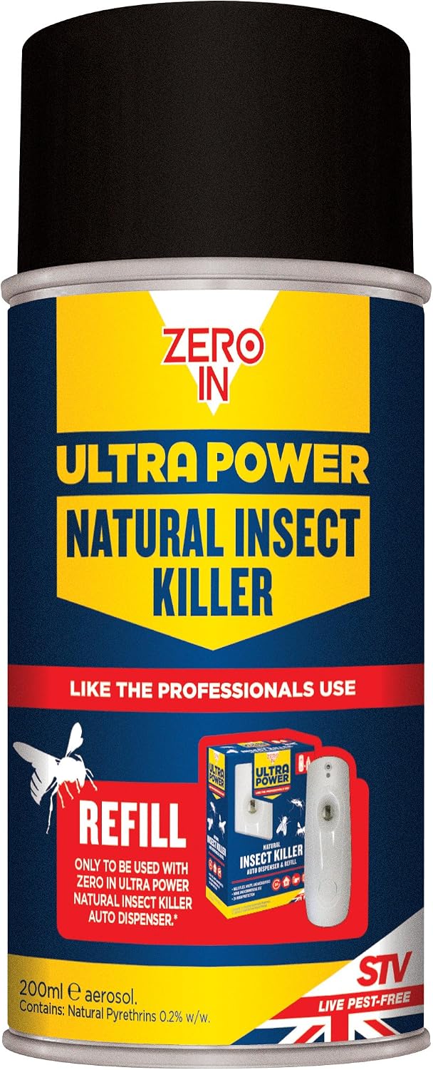 Zero In 300 ml Ultra Power Flying Insect Killer Auto Dispenser Refill (24 Hour Protection, Use in Homes, Kills Flies, Wasps and Mosquitoes)