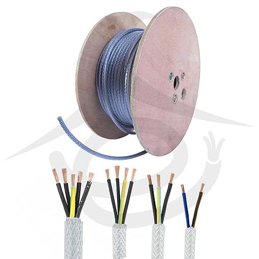 Braided SY Cable 1mm 27 CORE Clear Flex Transparent Industrial Cable