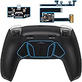 eXtremeRate RISE4 Plus MAX Back Paddles Kit with Clicky Trigger Stops & Rubberized Grip for PS5 Controller BDM-010 020, Remappable Back Buttons Kit for PS5 Controller - Black - NO Controller