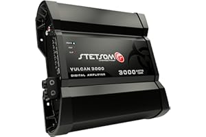 Stetsom Vulcan 3000 1 Ohm Car Amplifier, Mono Full Range 3000.1 3K Watts RMS, 1Ω Stable Car Audio, HD Sound Quality, Crossove