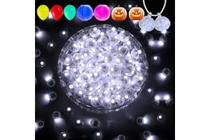 Aogist 100Pcs Balloon Lights with Hook,Long Standby Time,Waterproof Mini Light for Birthday Party Wedding Christmas Halloween Easter Decorative (Flash, Cool White)