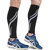 Keskale Calf Compression Sleeve for Men & Women 20-30 mmHg, Leg compression Sleeve, Footless Compression Socks (1 or 2Pair)