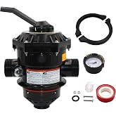 RDIYIN 262506 1-1/2-Inch 6-Way Clamp Style Multiple Port Valve Top Mount Compatible with Tagelus/Sand Dollar/Meteor Pool and Spa Sand Filter