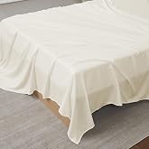 King Size Flat Sheet Only - Ultra Soft &amp; Breathable Brushed Microfiber Top Sheet Only for King Size Beds, Ivory