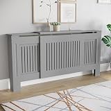 Vida Designs Chelsea Radiator Cover Olive Grey Adjustable H80xW130-194xD16