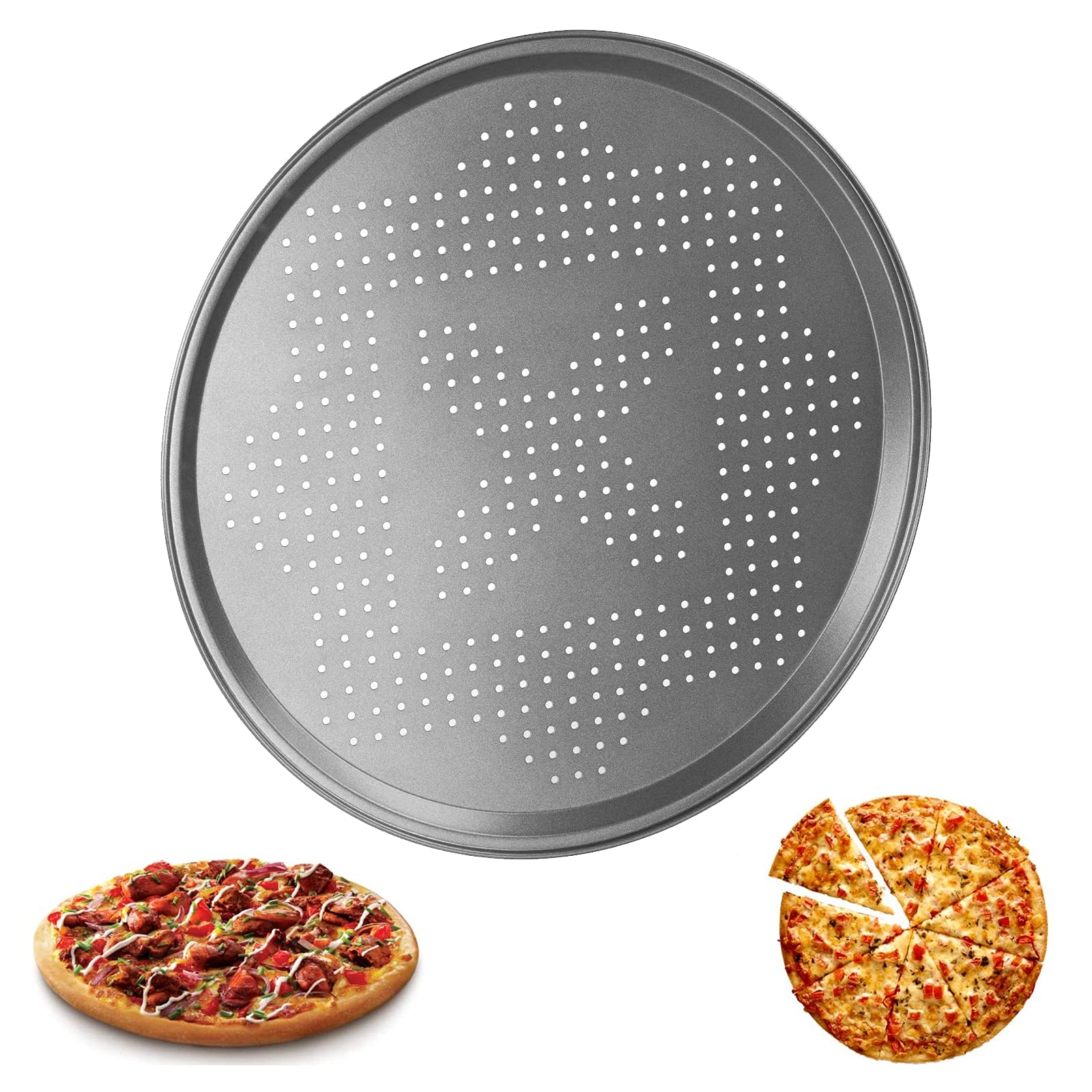 Max Solutions 12 Inch Pizza Tray Pan Perforated Pizza Oven Tray Chefaid Round Pizza Baking Pan Bakeware