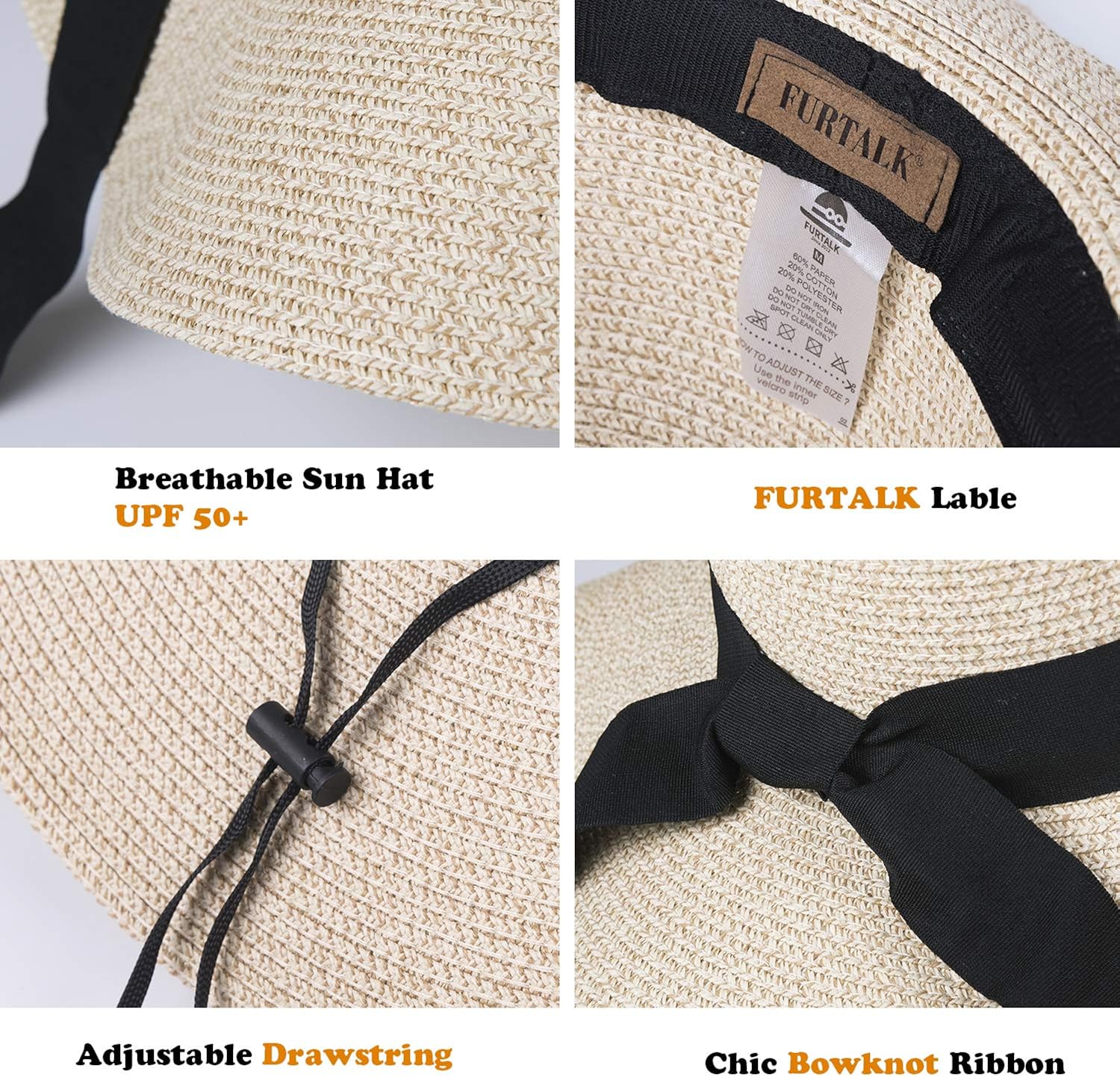 Womens Sun Straw Hat Wide Brim UPF 50 Summer Hat Foldable Roll up Floppy Beach Hats for Women at  Women’s Clothing store