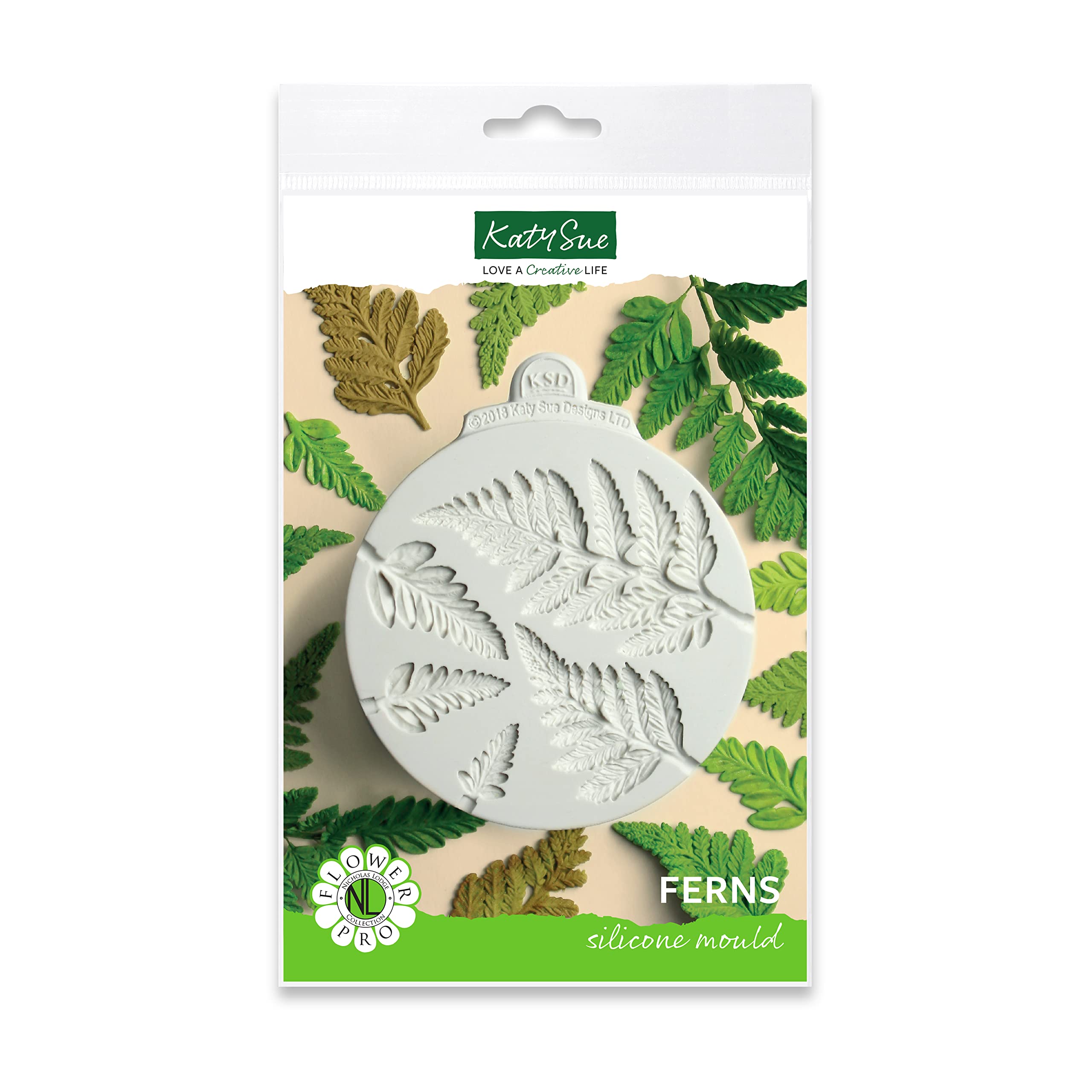 Flower Pro Ferns Silicone Mould for Cake Decorating & Clay Crafts by Katy Sue Moulds & Flower Pro Moulds. Makes 5 Sizes of Fern Leaf for Use with Fondant, Sugar Paste, & Air Dry Clay