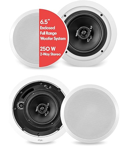 Pair New Pyle PDIC81RD 8'' Two-Way In-Ceiling Speaker System 784644716205