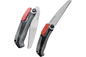 GEAR AID Skara Dual Position Folding Camp Saw and Protector Sheath, Ideal for Cutting 2.5” Diameter Wood for Camping, Hiking, Trail Maintenance, Hunting, and General Pruning