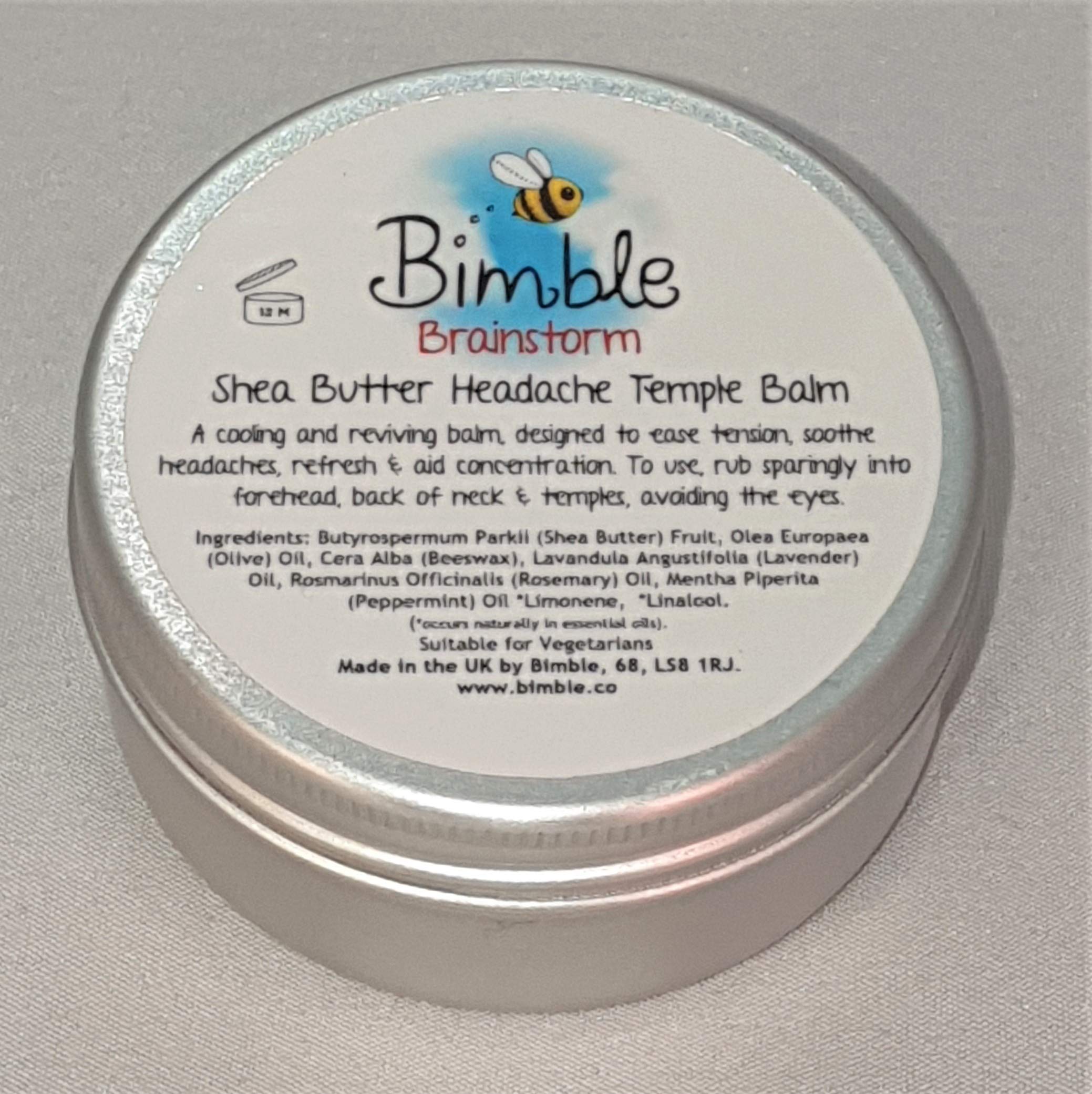 Bimble Natural Aromatherapy Brainstorm Headache Relief Temple Balm (50ml)