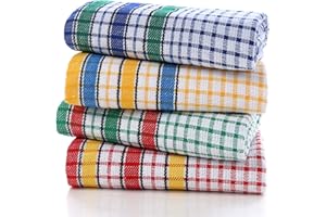 Gentlife Large Kitchen Dish Towels, 16 Inch x 26 Inch Bulk Absorbent Cotton Kitchen Towels, 4 Pack Bright Colorful Tea/Bar To