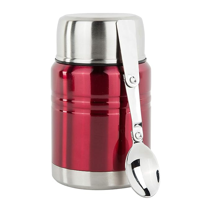 Insulated Food Thermos & Meal Container with Collapsible Spoon (16 oz
