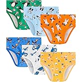 JAHSIYI 100% Cotton Soft Boys Briefs Size 2T-12Yrs Underwear (6-Pack)