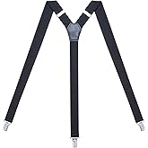Action Ward Womens Suspenders – Y Back Style – 1" Width - Comfortably Adjustable Elastic Straps and Metal Clips