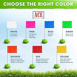 Yellow Marking Flags 100 Pack - 4x5x15 Inch Yellow