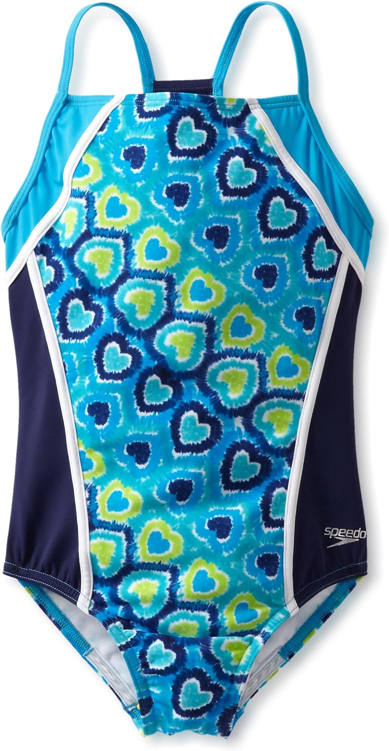 Speedo Big Girls' Love Burst Butterfly Back Splice One