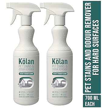 Kolan Organic Eco-Friendly Pet Stains and Odour Remover 700ml || for Soft Surfaces || Suitable for All Types of Leather, Leatherette, Fabric, Carpet, Curtains and Plastic Surfaces-(Pack of 2)