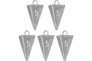 BLUEWING Pyramid Sinkers Lead Fishing Weights 1oz,2oz,3oz,5oz,8oz,10oz,12oz,16oz,32oz for Saltwater