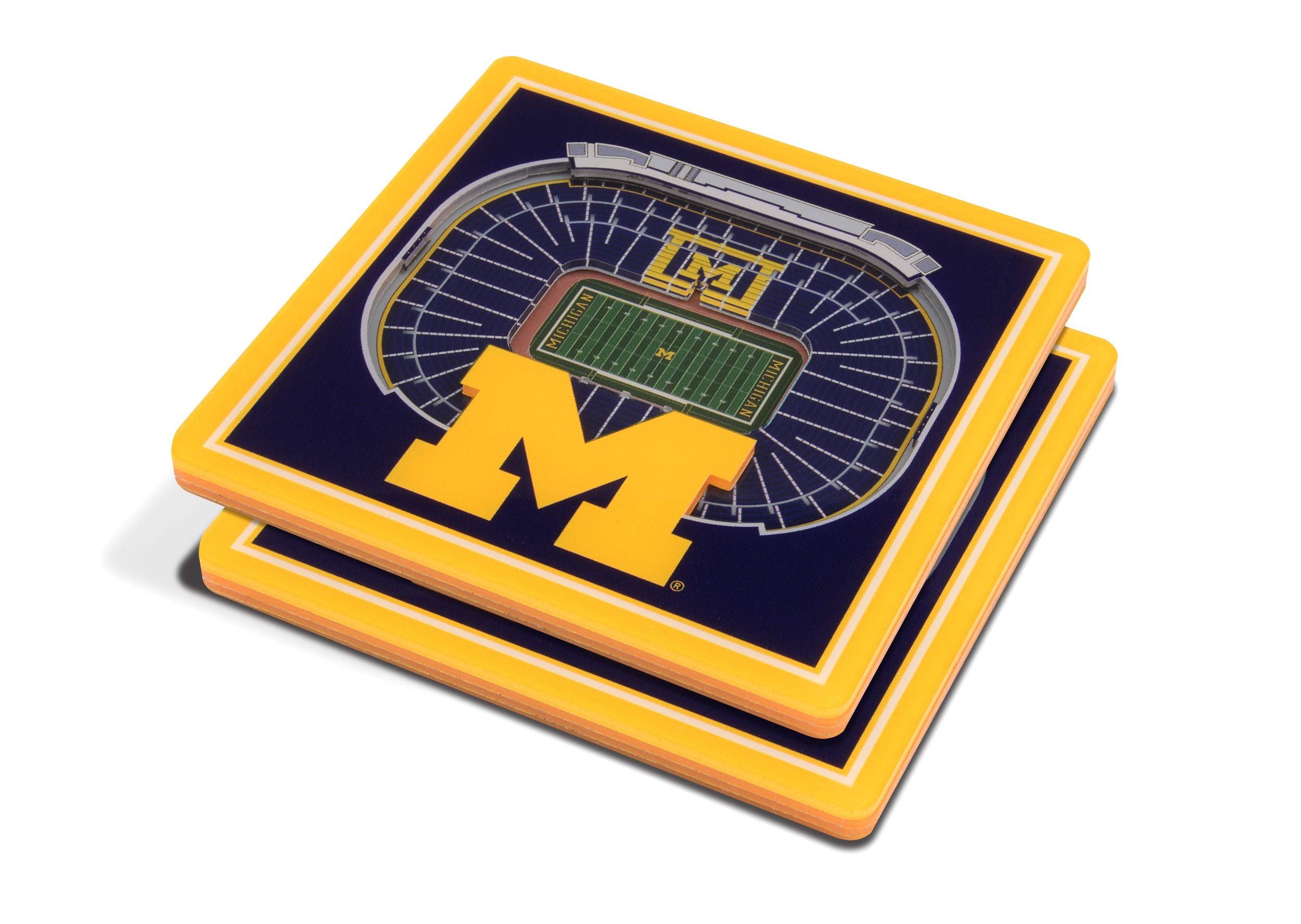 YouTheFan NCAA Michigan Wolverines 3D StadiumView Coaster - Michigan Stadium (Pack of 12) Image