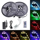 Relohas Led Strip Lights, 32.8ft(10M) Waterproof Flexible RGB Led Strip Light Kit,5050 SMD 300led with 44 IR controller for Home Decor,Trucks,Pools,Parties and More