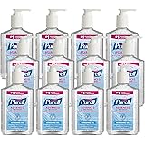 PURELL Advanced Hand Sanitizer Refreshing Gel, Clean Scent, 8 fl oz Pump Bottle (Pack of 12) - 9652-12