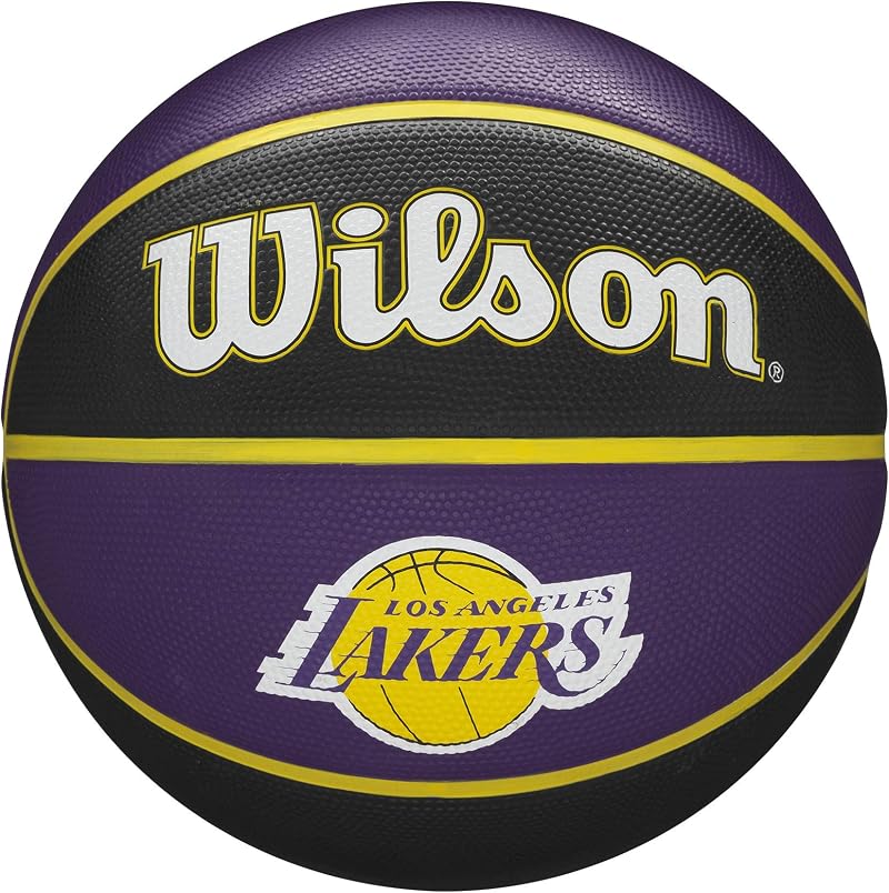 Wilson NBA Team Tribute Basketball LA Lakers Outdoor Size 7 Purple Gold Rubber