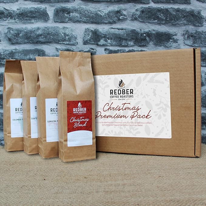Christmas Premium Pack Coffee Gift Box (4 x 250g coffee) (Fine grind
