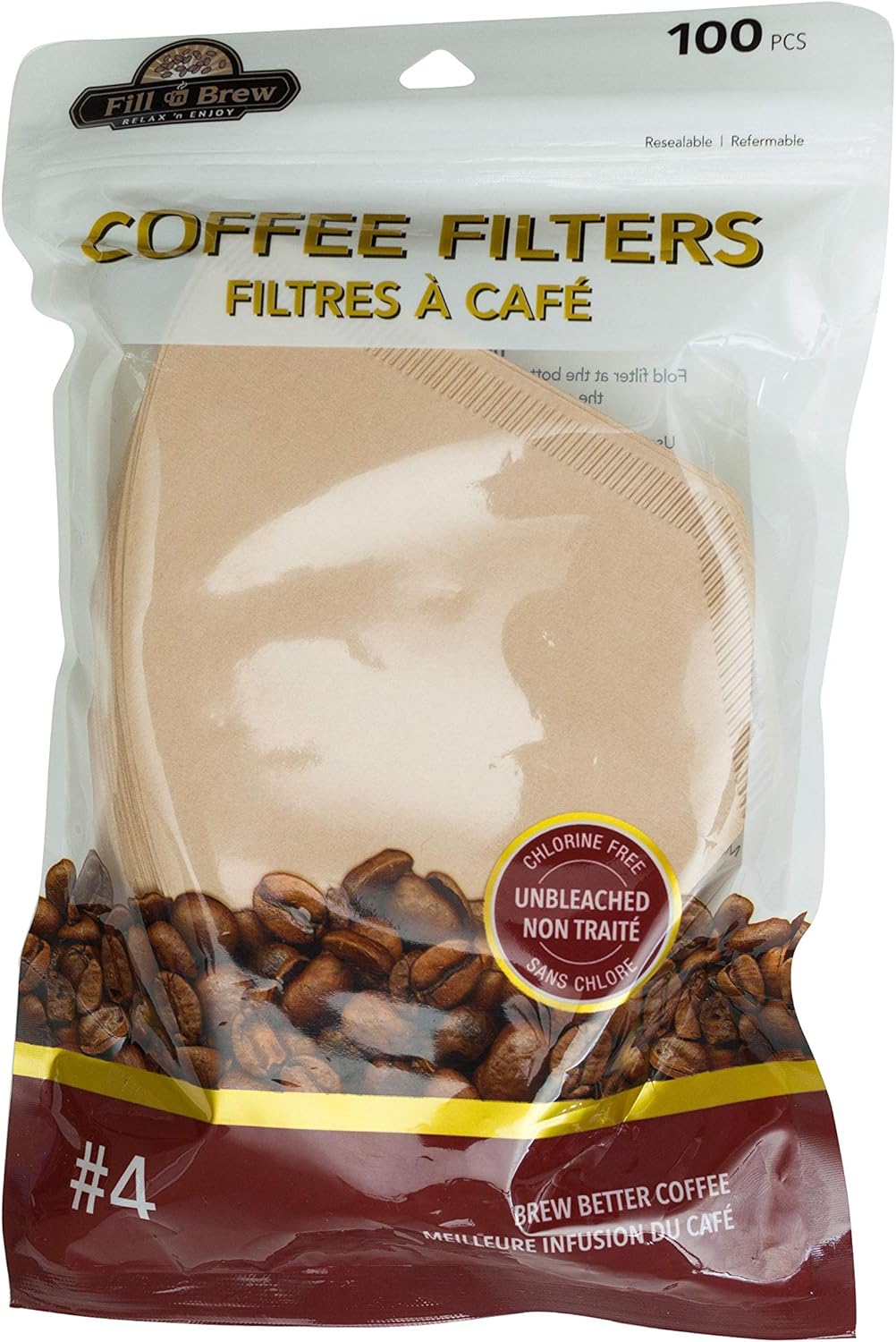 Jacent Fill N Brew Disposable 4 Coffee Filters, Cone Shape