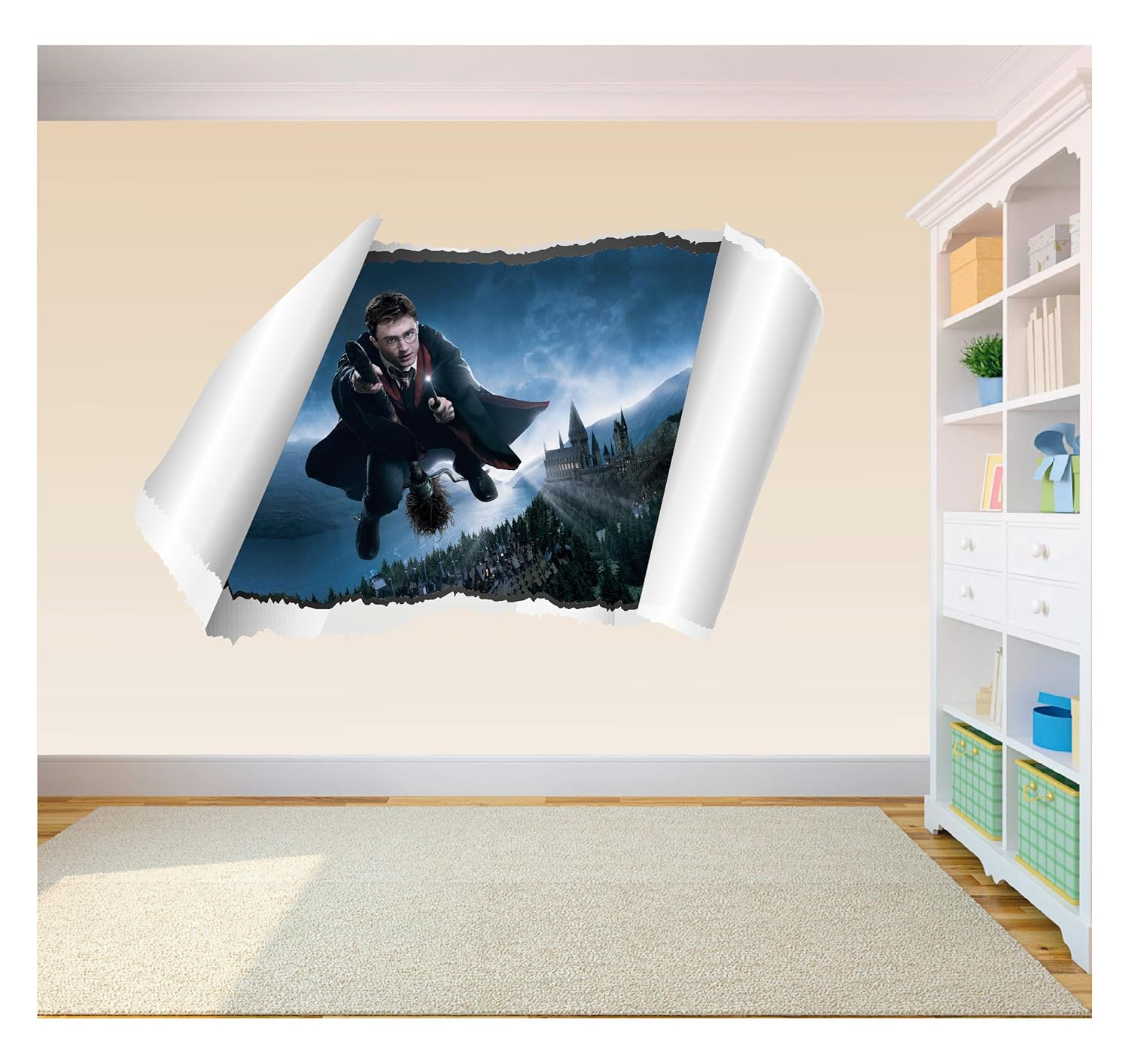HARRY POTTER WALL STICKER 3D LOOK BEDROOM LOUNGE KIDS WALL DECAL Z69