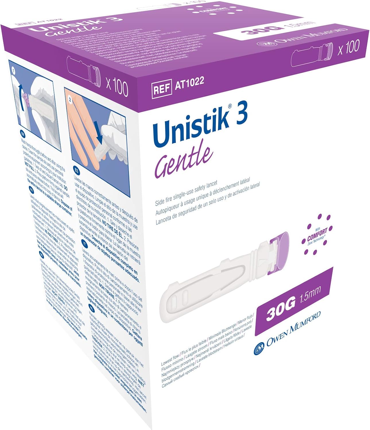 Unistik 3 Gentle 100, 100 Count (Pack of 1)