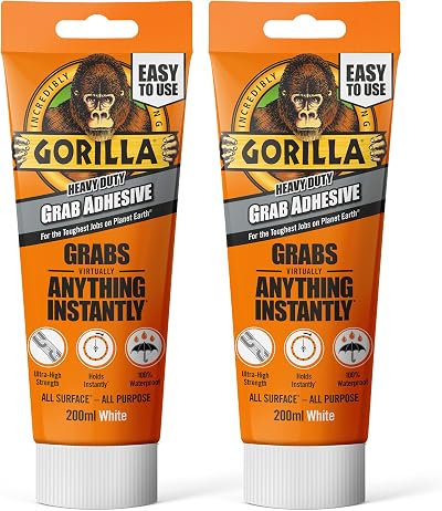 Gorilla Grab Adhesive 200ml Tube 2 Pack - All-Purpose Ultra-High Strength