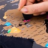 Atlas & Green World Map Scratchable Poster A3 + UK Map Gift Kit view 6
