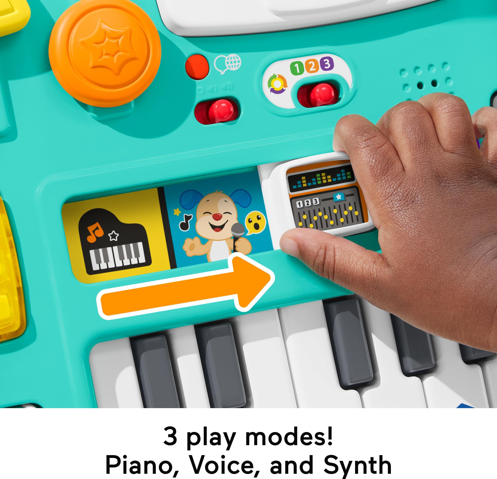 Fisher-Price Baby & Toddler Toy Laugh & Learn DJ Table with Smart Stages Content & Activities for Infants Ages 6+ Months, Multilanguage Version