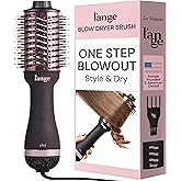 L'ANGE HAIR Le Volume 2-in-1 Titanium Blow Dryer Brush | Hot Air Brush for Hair Drying & Styling | Ionic Oval Barrel for Smooth, Frizz-Free Volume | (Black – 75mm)