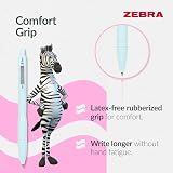 Zebra Pen Z-Grip Smooth Ballpoint Pens Black Ink 5 Pack Pastel Shoulder Barrel view 3