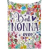 InnoBeta Nonna Gifts for Grandma, Grandma Gifts for Nonna, Flannel Throw Blankets on Mother's Day, Christmas, Birthday, 50" x 65", Flowers