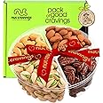 NUT CRAVINGS Gourmet Collection - Easter Treats, Mixed Nuts Gift Basket + Heart Ribbon (4 Assortments) Arrangement Platter, Birthday Care Package - Healthy Kosher USA Made