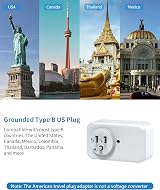 Mscien UK to USA Travel Adapter 4-in-1 with USB C 3 USB Ports Type B view 3